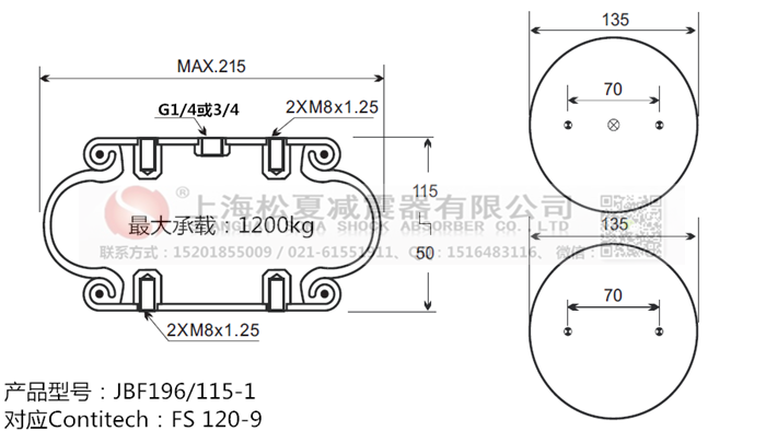 JBF196/115-1橡膠<a href='http://63859.cn/' target='_blank'><u>空氣彈簧</u></a>