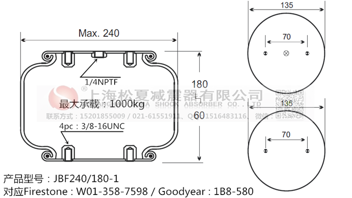 JBF240-180-1橡膠<a href='http://63859.cn/' target='_blank'><u>空氣彈簧</u></a>