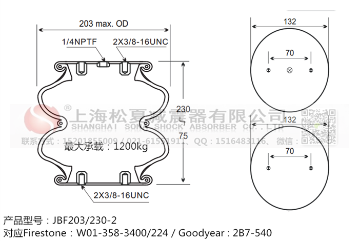 JBF203/230-2橡膠<a href='http://63859.cn/' target='_blank'><u>空氣彈簧</u></a>