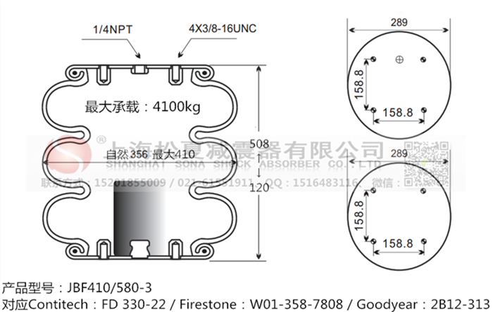 JBF410/580-3橡膠<a href='http://63859.cn/' target='_blank'><u>空氣彈簧</u></a>